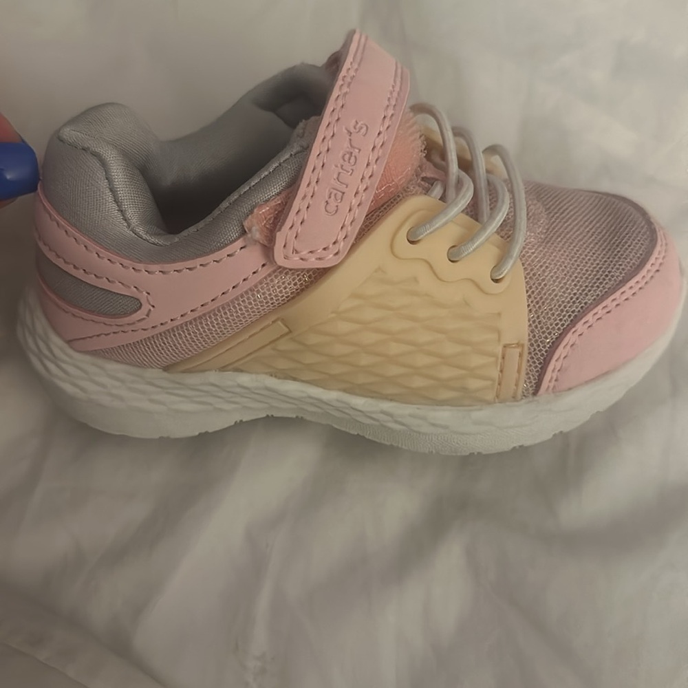 Pink Carter’s Sneakers Size 7 Toddler Girls; Used Twice